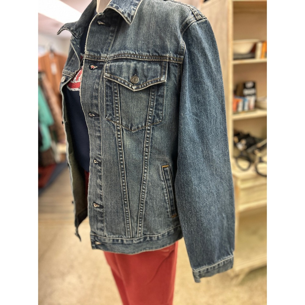 1926 Classic Medium Wash Denim Jacket Button Front Jean Coat BlueSize M - Picture 3 of 6